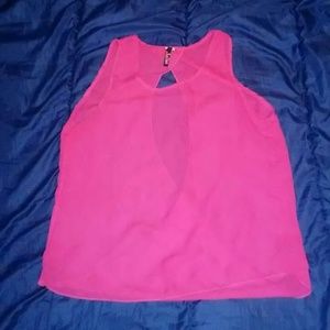 Sheer fushia arms out